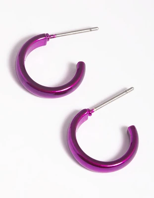 Matte Metallic Huggie Hoop Earrings