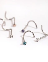 Surgical Steel Frosty Nose Stud 6-Pack