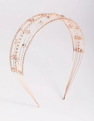 Rose Gold Diamante Star Headband