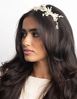 Gold Flower & Leaf Headband