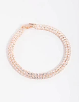 Rose Gold Cubic Zirconia Tennis Bracelet