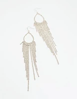 Silver Diamante Fringe Drop Earrings