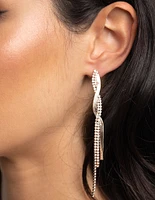 Rose Gold Snake Drop Earrings