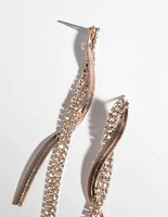 Rose Gold Snake Drop Earrings