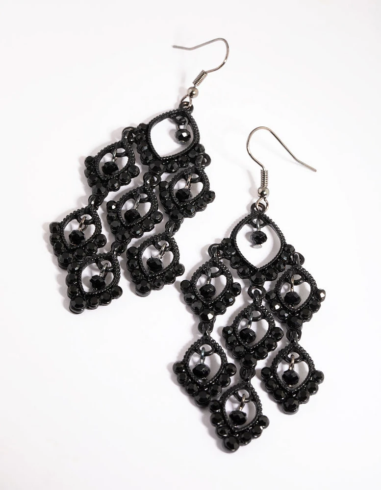 Matte Black Teardrop Earrings