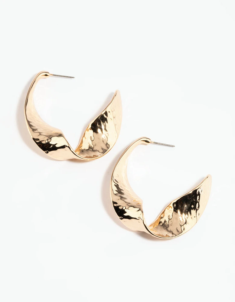 Gold Twisted Drop Earrings