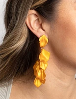 Matte Yellow Petal Drop Earrings