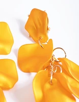 Matte Yellow Petal Drop Earrings