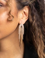 Gold Flat Chain Drop Earrings