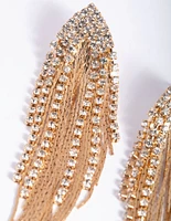 Gold Flat Chain Drop Earrings