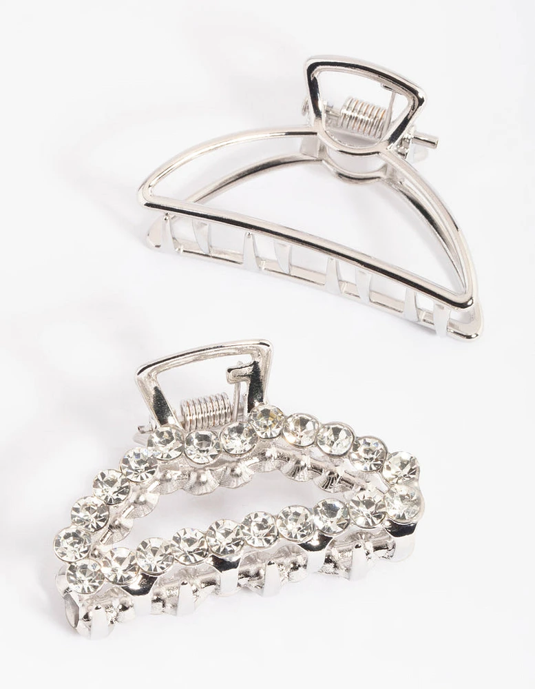 Rhodium Diamante Claw Set