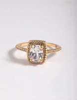 Gold Cubic Zirconia Ring