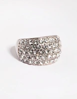 Silver Diamante Dome Ring