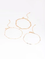 Gold Chain Anklet Pack