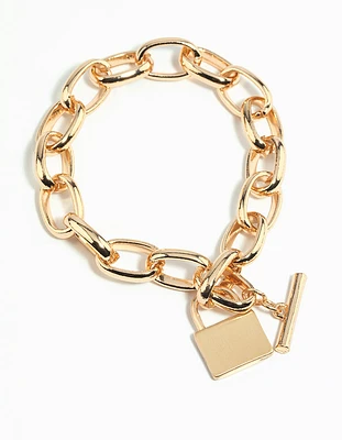 Gold Padlock Chain Bracelet