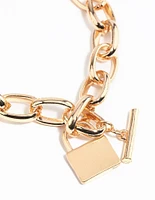 Gold Padlock Chain Bracelet