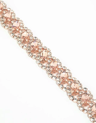 Rose Gold Diamante Link Bracelet