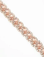 Rose Gold Diamante Link Bracelet