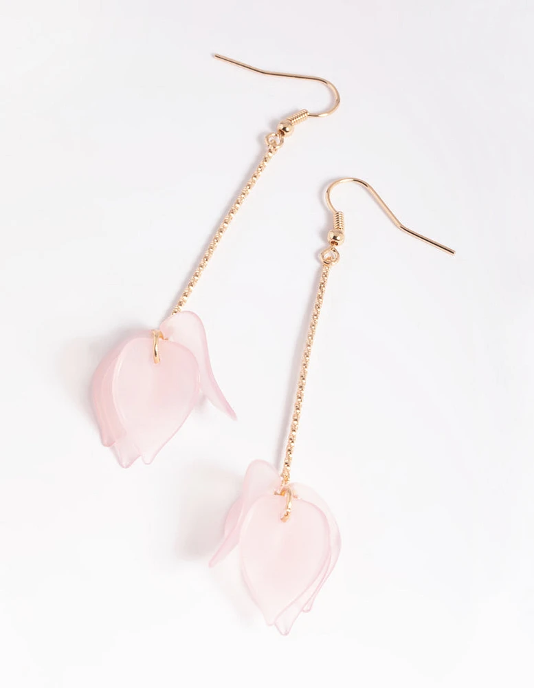 Pink Opaque Drop Earrings