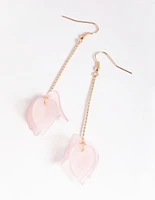 Pink Opaque Drop Earrings