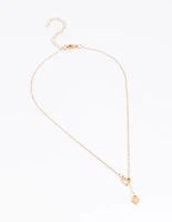 Gold Heart Thread Necklace