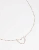 Silver Open Heart Necklace