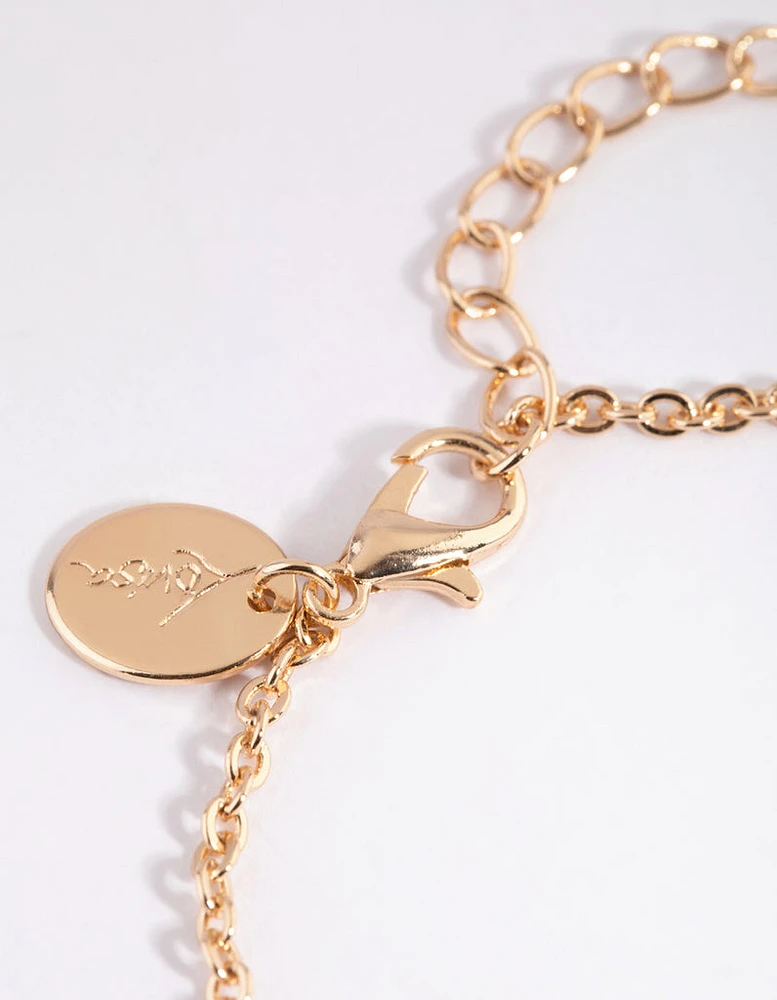 Gold Moon Charm Bracelet Set