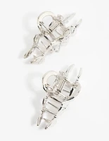 Silver Butterfly Claw Set