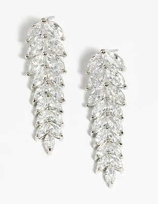 Diamond Simulant Waterfall Drop Earrings