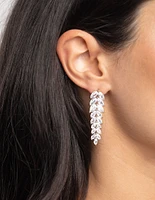 Diamond Simulant Waterfall Drop Earrings