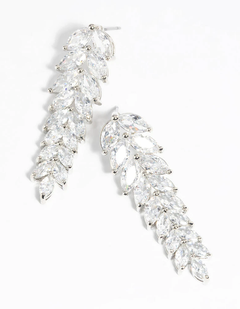 Diamond Simulant Waterfall Drop Earrings