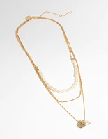 Gold Plated Freshwater Pearl Layered Necklace