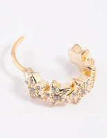 Gold Plated Surgical Steel Cubic Zirconia Star Clicker Ring