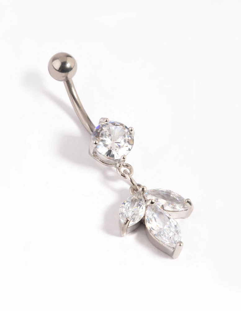 Titanium Flower Belly Bar