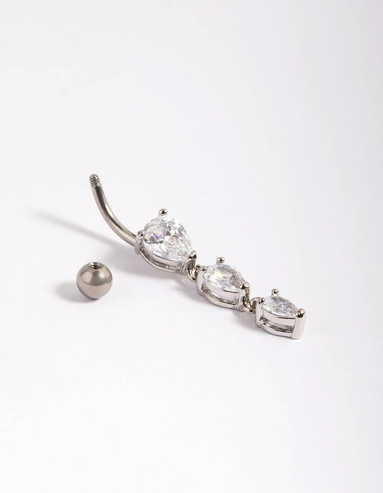 Titanium Pear Drop Belly Bar