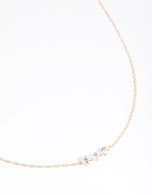 Gold Plated Sterling Silver Crystal Necklace