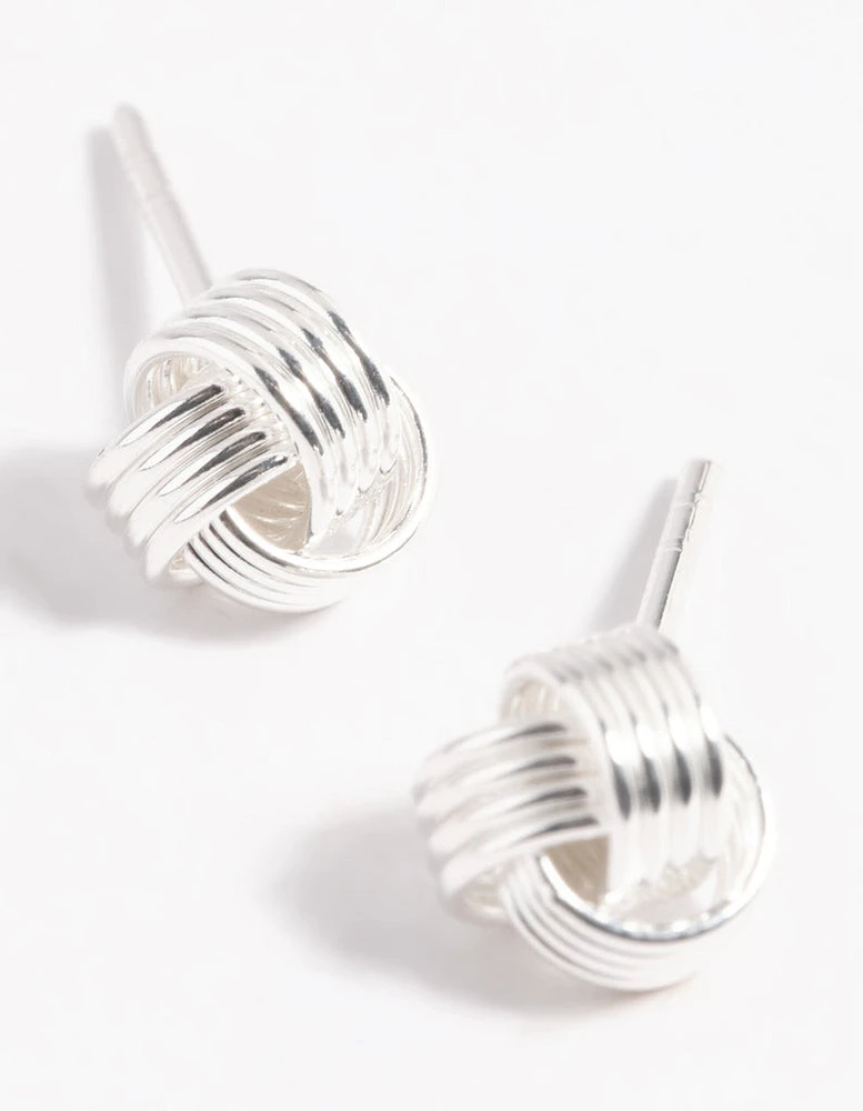 Sterling Silver Knot Stud Earrings