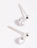 Sterling Silver Crystal Stud Earrings