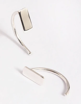 Sterling Silver Bar Jacket Earrings