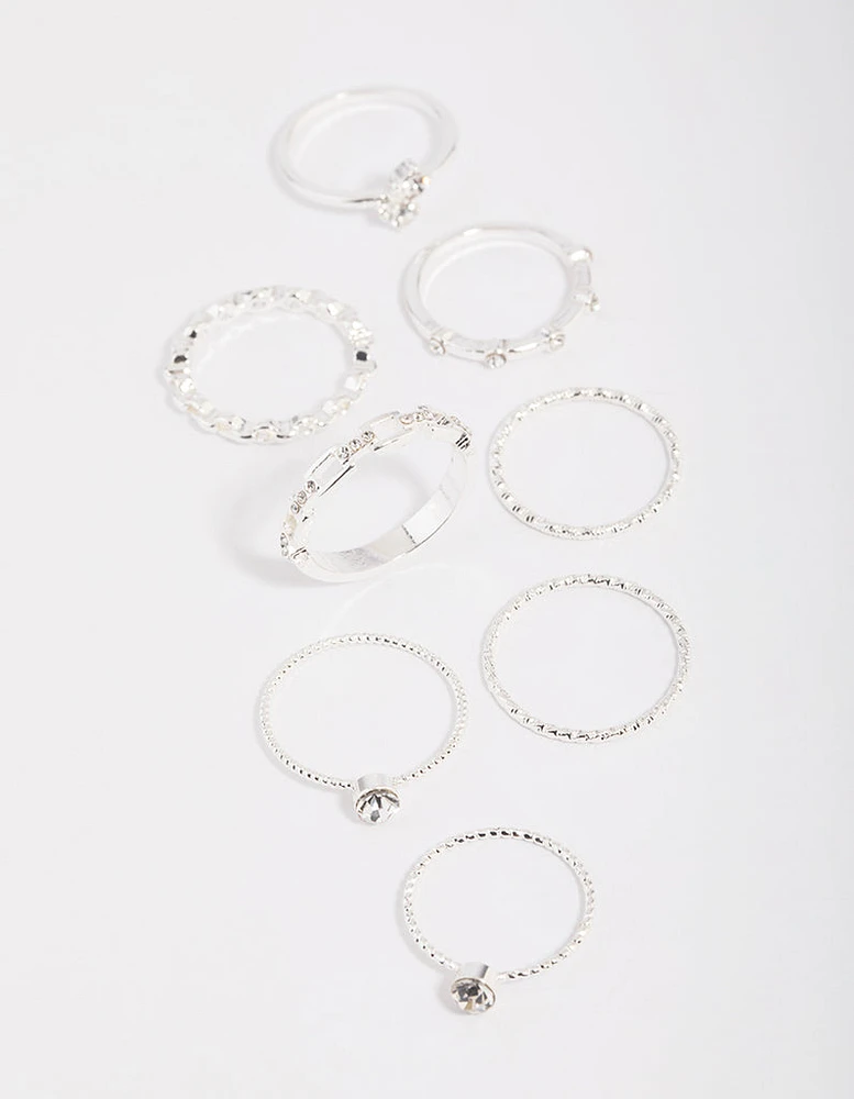 Diamante Chain Ring Stack Pack