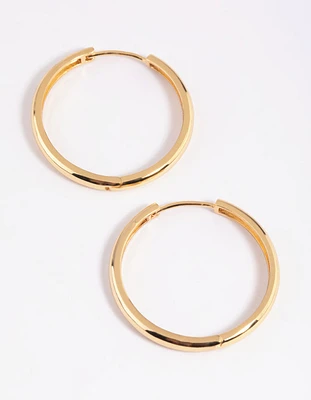 Gold Plated Thin Huggie Hoop Earrings