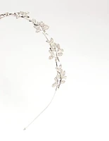 Rhodium Diamante Leaf Cluster Headband