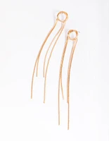 Gold Textured Loop Drop Earrings