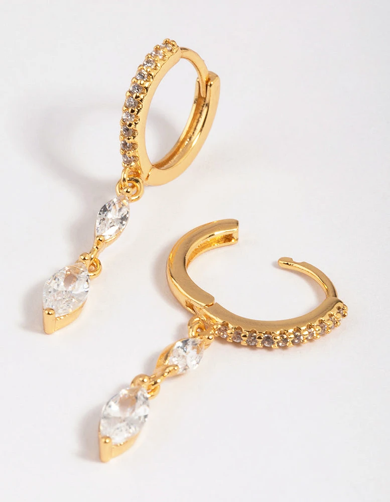 Gold Plated Dainty Huggie Hoop Earrings