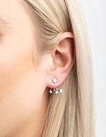 Rhodium Cubic Zirconia Star Jacket Earrings