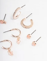 Rose Quartz Diamante Earring Stack Pack