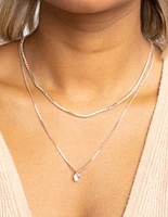 Rose Gold Diamante Layered Necklace