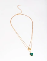 Gold Disc Layered Necklace