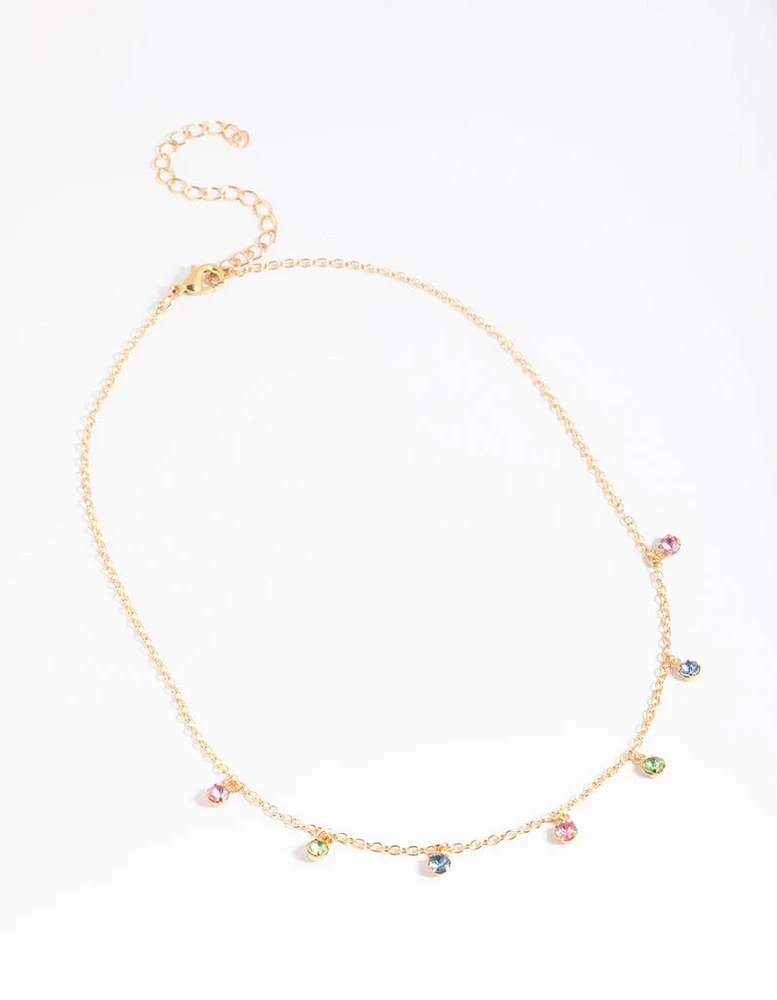 Gold Dainty Droplet Necklace