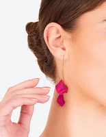 Fuchsia Chain & Petal Drop Earrings